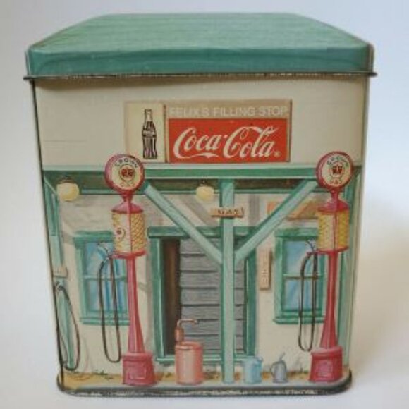 VINTAGE!! 1992 Felix's Filling Stop Gas Station Coca Cola Collectors Tin Can - Picture 3 of 7